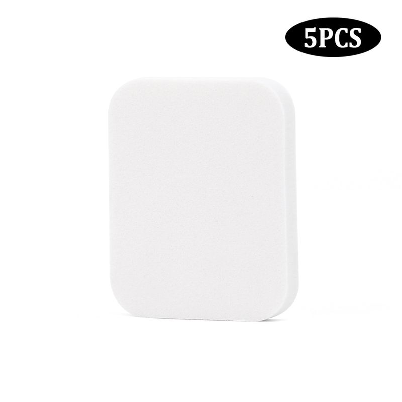 Facial 5 pçs maquiagem em pó puff profissional redondo formato quadrado portátil macio cosméticos puff fundação maquiagem_voghion.com