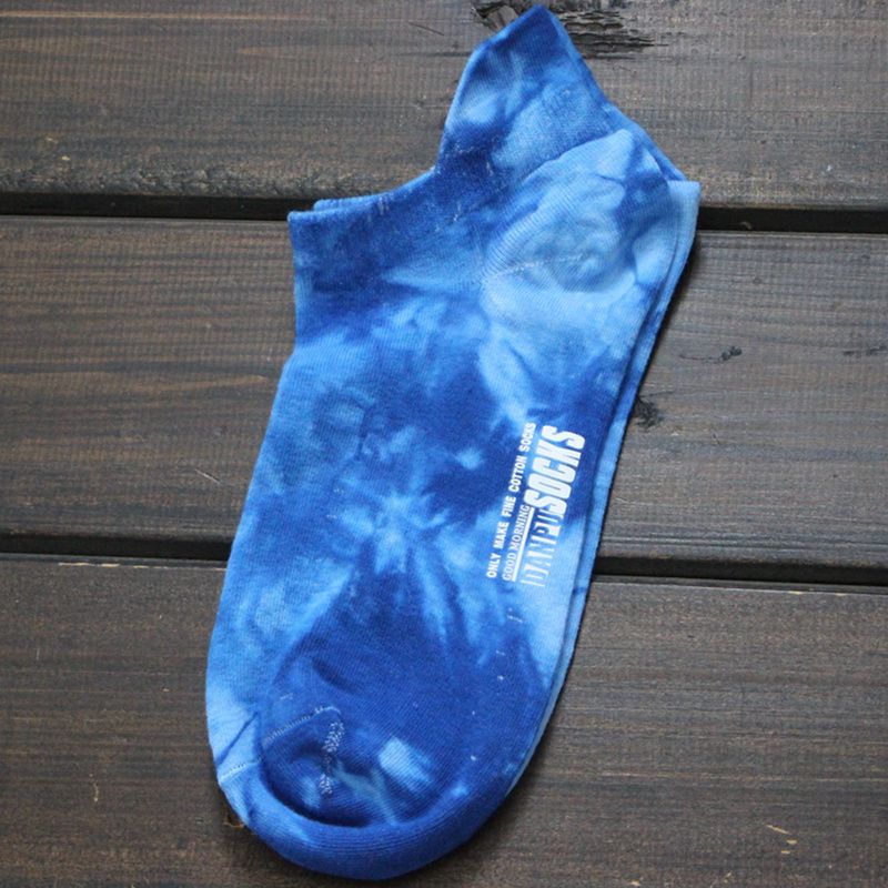 Men's Thin Tie-Dyed Summer Color Patterned Stockings Stylish Fashion Short Waist Boys Boat Socks_voghion.com