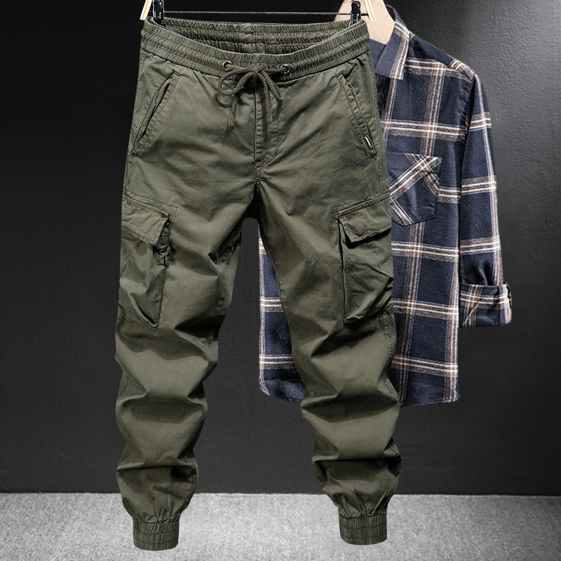 Men's Clothing new style for spring and autumn, loose fitting, outdoor climbing tactical casual pants_voghion.com