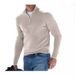 2025 New Autumn Long Sleeve V-neck Wool Fleece Zipper Men's Casual Polo Shirt_voghion.com