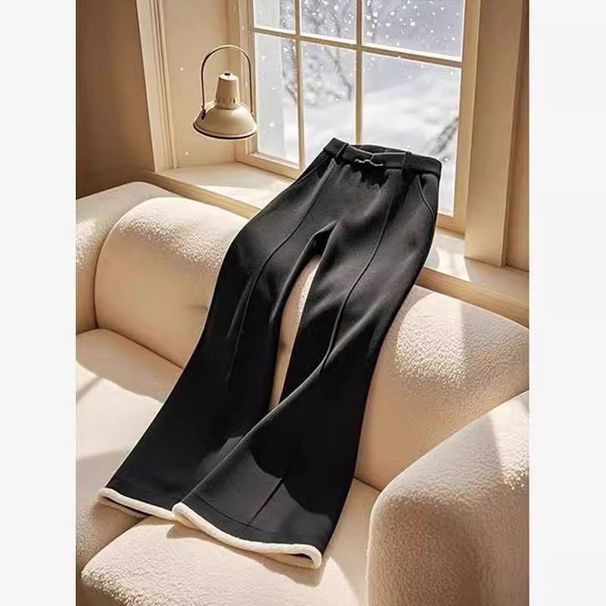 Sieviešu apģērbs Karaliskās māsas stila apģērbs sievietēm, moderns un stilīgs melns trikotāžas džemperis, slaidas un daudzpusīgas bikses ar uzplaiksnījumu, divdaļīgs uzvalks_voghion.com