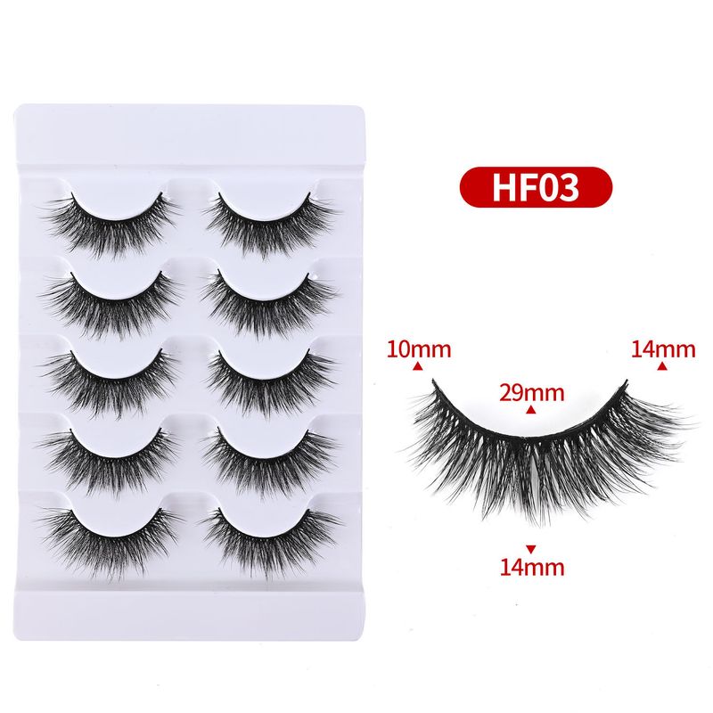 Eyelashes Set 5 Pairs Of Eyelashes Natural Multi Layered Hard Stem False Eyelashes Three Dimensional Curling Five Pairs Of Black Stems_voghion.com