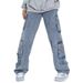 Men's Clothing Fashion Brand Workwear Men's Multi Pocket Heavyweight High Street Jeans Casual Pants Design Retro Spring And Autumn Pants Blue_voghion.com