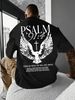Vintage Men's Loose Spring T-Shirt Using Winged Cross Eagle And Inspirational Text Graphic Print Soft And Durable Fabric Suitable For Everyday Wear_voghion.com
