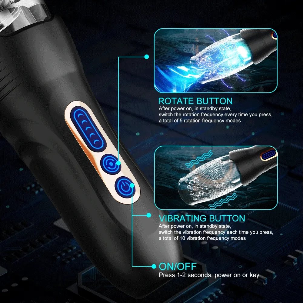 2025 Masturbateur automatique rotatif pour homme, entraîneur de gland, vibrateur, jouet sexuel de masturbation F_voghion.com
