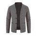 Men’s Trendy Knit Cardigan Jacket - Lightweight Open Front Sweater Coat For Spring & Autumn (Dark Gray, S-XXL)_voghion.com