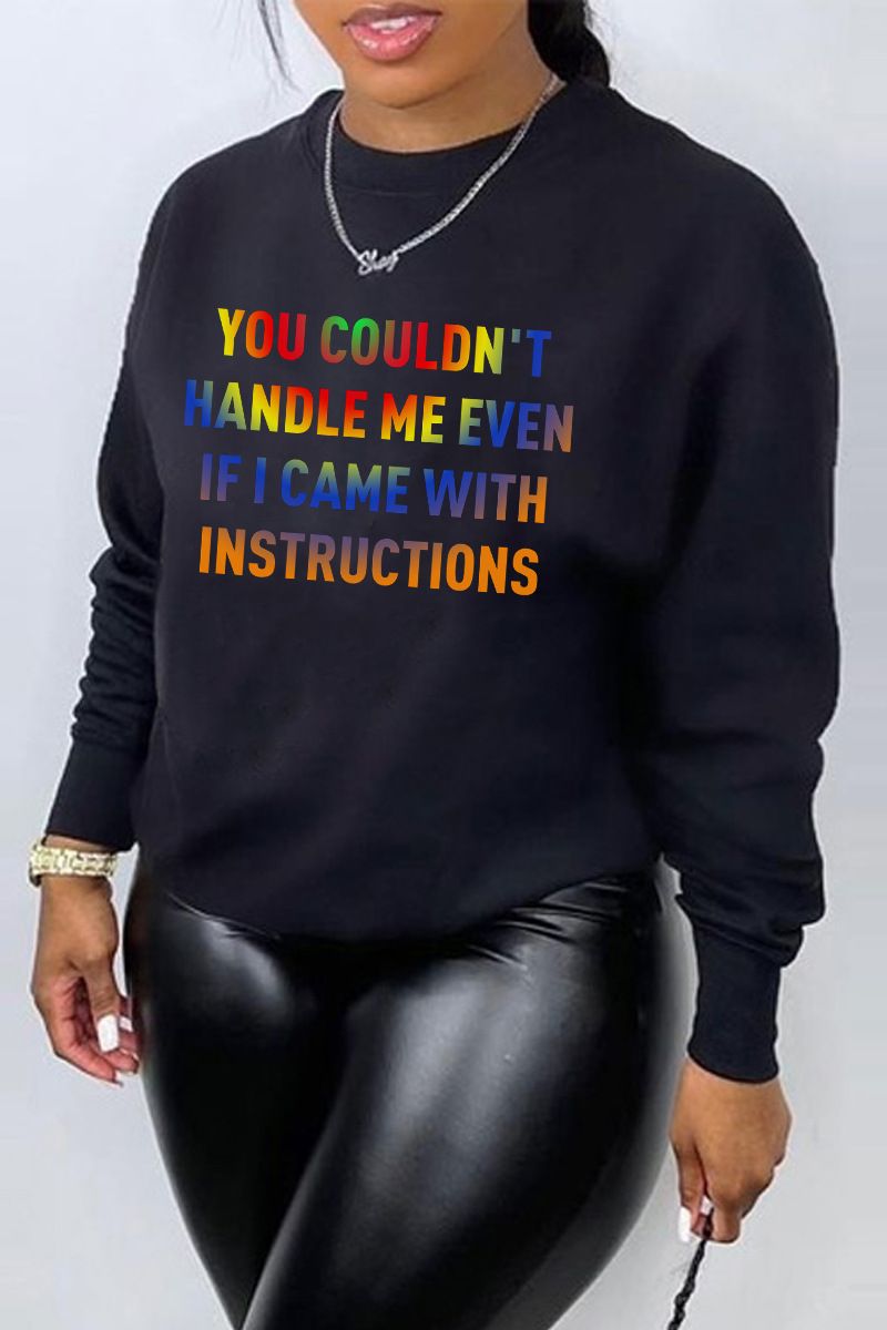 Damenbekleidung Herbst und Winter Neue Damen Bedruckte Langarm Rundhals Lässige Lose Pullover_voghion.com