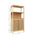 Bamboo Storage Cabinet, Freestanding Bathroom Cabinet With 2 Doors, Floor Cabinet Organizer For Living Room, Kitchen, Entryway_voghion.com