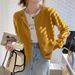Women's Knit Cardigan Sweater New Arrival Loose Fall Top Casual Open Front Coat Long Sleeve Soft Polyester Plain Color_voghion.com