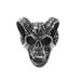Anelli in acciaio al titanio, gioielli all'ingrosso, anello da uomo in acciaio inossidabile con testa di pecora Satana punk, teschio_voghion.com