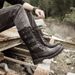 Business 2025 Neue Stiefel mit mittlerer Wade Outdoor-Mode Übergroße Arbeitsstiefel mit breiter Zehenpartie_voghion.com
