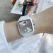 Shigaodi, ceas de mână cu cadran mare la modă, cu temperament feminin, personalitate feminină dominantă, curea din silicon neutră, studentă pătrată_voghion.com