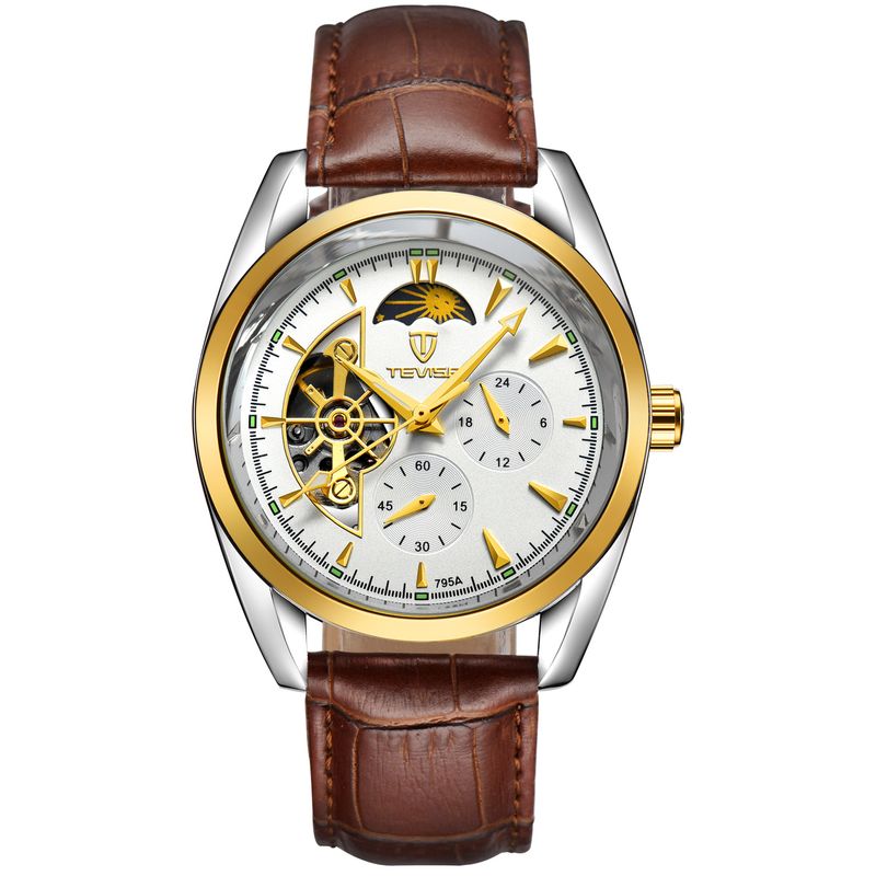Populair Zwitsers TEVISE-merkhorloge Tourbillon Heren waterdicht mechanisch horloge Groot zakelijk herenhorloge met stalen band_voghion.com