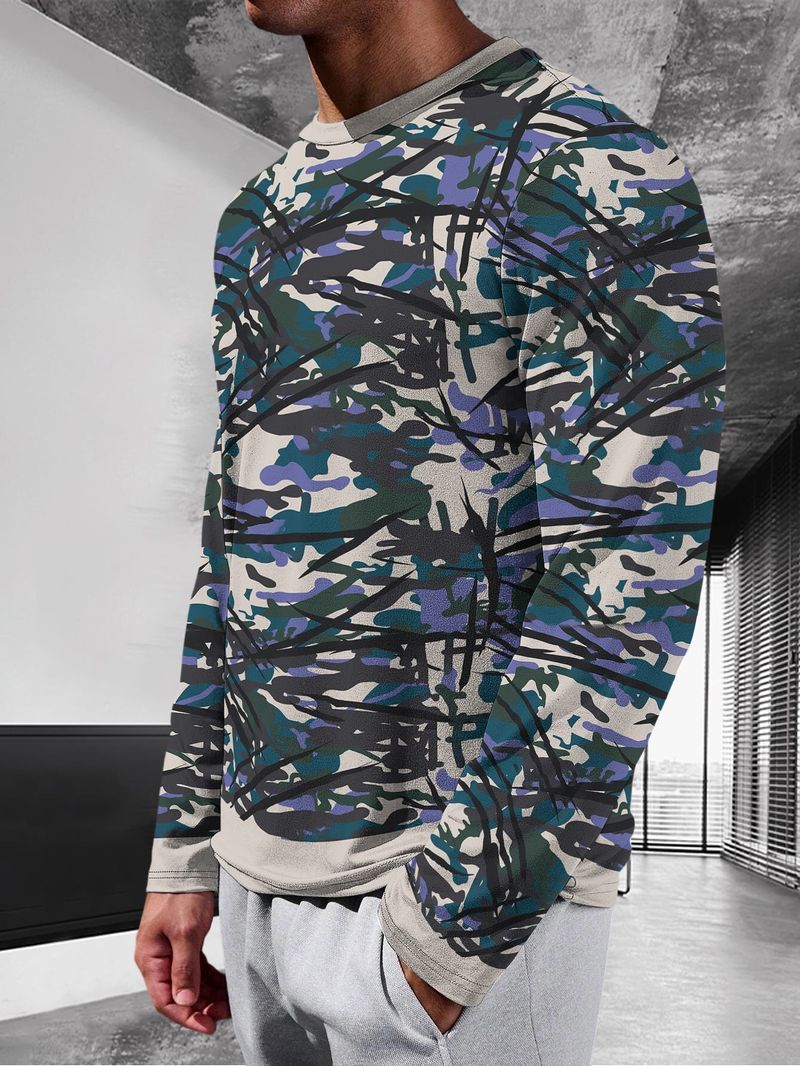 Spring And Summer Camouflage T Shirts For Men Fashion Handsome Casual 3D Print Long Sleeve T Shirt Comfortable Breathable Relaxe_voghion.com
