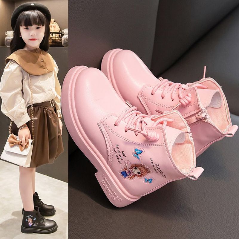Kids' shoes Girls boots autumn and winter 24 new Korean version princess short boots children student snow boots girls mid tube fashion single boots_voghion.com