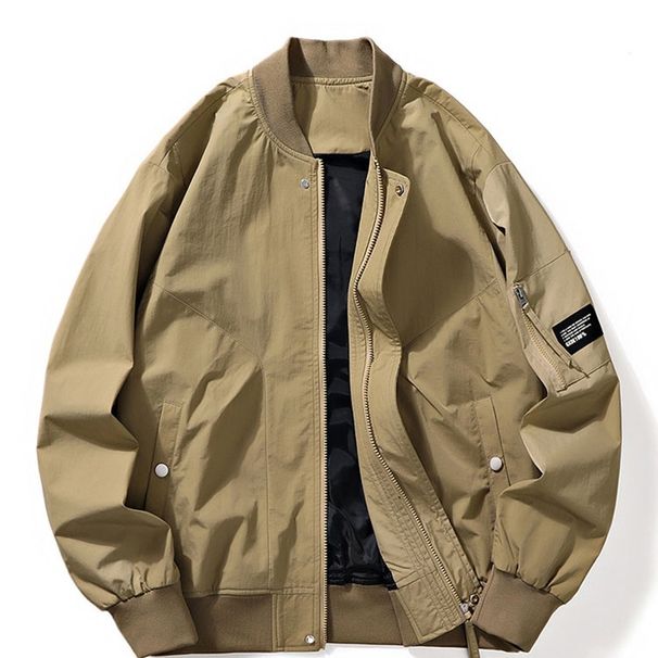 Spring and Autumn New Men's Flight Jacket Loose Multi Pocket workwear Casual Stand up Collar Jacket Coat Trendy_voghion.com