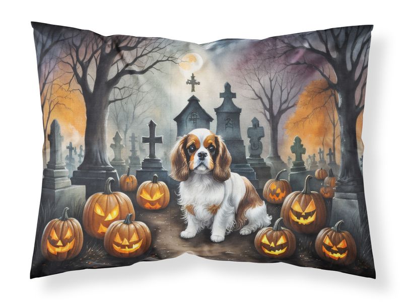 Cavalier Spaniel Spooky Halloween Standard Pillowcase Lightweight Super Soft Easy Care Decorative Artwork Pillowcase, Standard_voghion.com