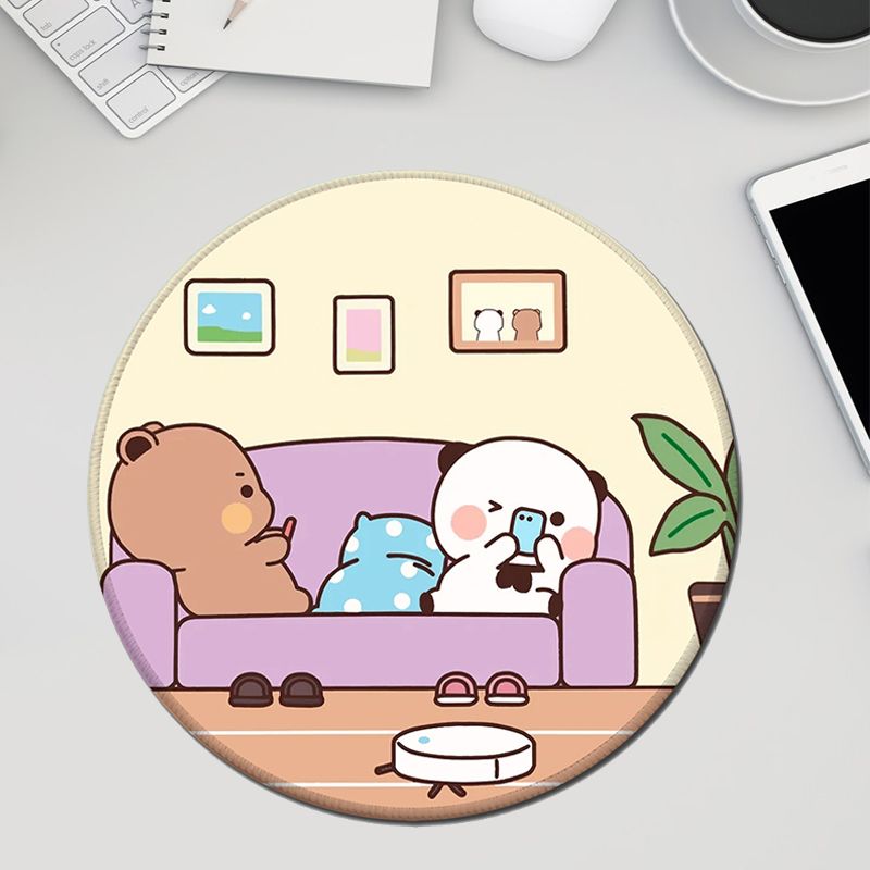 Rakipsiz Kaliteli İnternet Ünlü Bir İki Kumaş Fare Yuvarlak Karikatür Sevimli Öğrenci Yazı Masası Pedi Ofis Bilgisayar Klavye Matı_voghion.com