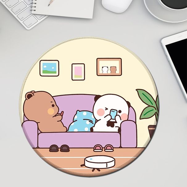 Rakipsiz Kaliteli İnternet Ünlü Bir İki Kumaş Fare Yuvarlak Karikatür Sevimli Öğrenci Yazı Masası Pedi Ofis Bilgisayar Klavye Matı_voghion.com