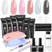 6 PCS Poly Gel Nail Kit With UV Lamp, Nail Brush And Nail Forms Top Base Coat Builder Nails Art Tools_voghion.com