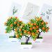 Simulazione albero da frutto Simulazione pianta bonsai piccola pianta in vaso Fiore di plastica Fortuna albero da frutto kumquat arancione_voghion.com