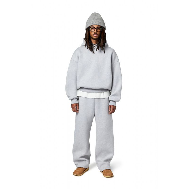 Unisex Oversize-Hoodie- und Jogginghosen-Set mit überschnittenen Schultern und geripptem Saum – weiches Fleecefutter, Freizeitkleidung für alle Jahreszeiten (S-XXXL)_voghion.com