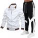 Herrenbekleidung Street Running Sports Jugend Fliegerjacke Spleißen Bedrucktes Jogginghosen-Set_voghion.com