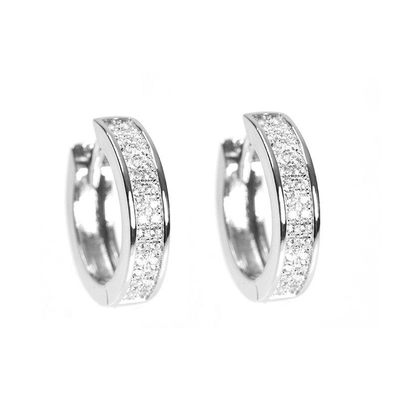 S925 Silver-Plated Hip Hop Earrings With CZ Stones, Unisex Fashion Hoop Earrings For Men & Women, Trendy Statement Jewelry_voghion.com