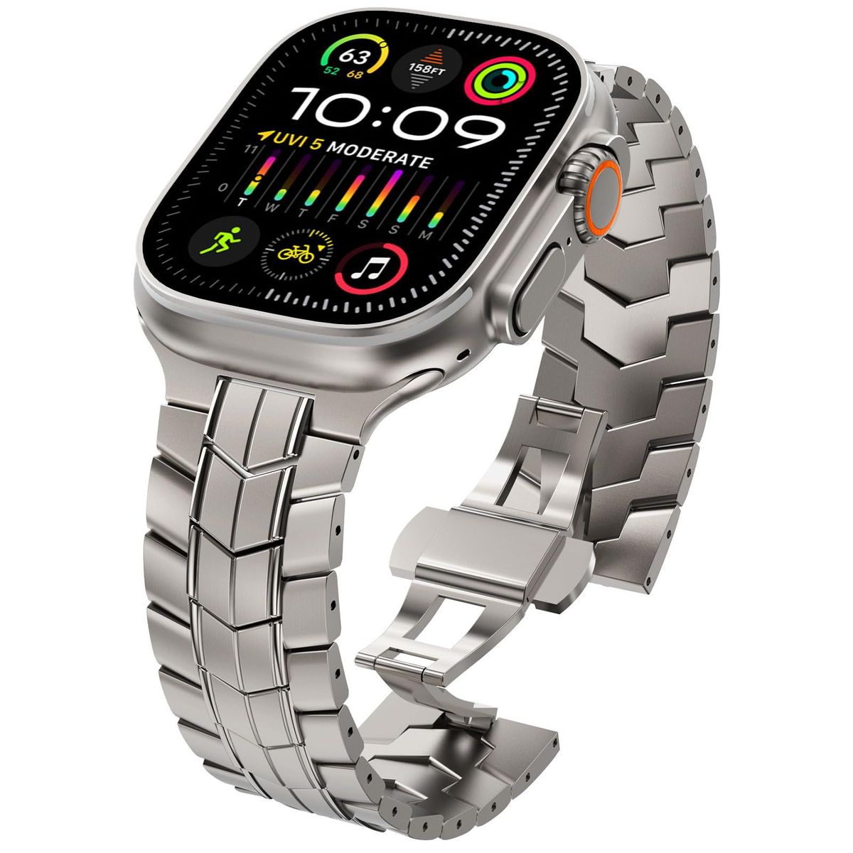 Suitable for Apple Watch strap titanium steel strap applewatch1-9Ultra Transformers strap_voghion.com