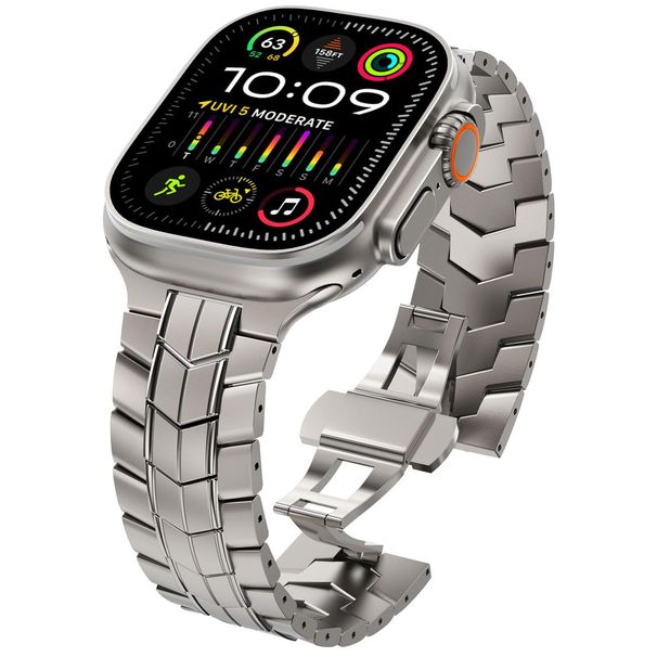 Suitable for Apple Watch strap titanium steel strap applewatch1-9Ultra Transformers strap_voghion.com