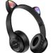 Cuffie stereo Bluetooth sovraurali luminose con orecchie di gatto 3c P47M_voghion.com