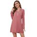Long sleeved for women, simple and casual women's wear, long style home pajamas_voghion.com