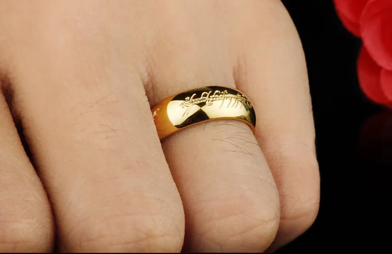 One Ring of Power 3D Carved Refined Wedding Ring Lovers Women Men Fashion Jewelry Wholesale_voghion.com