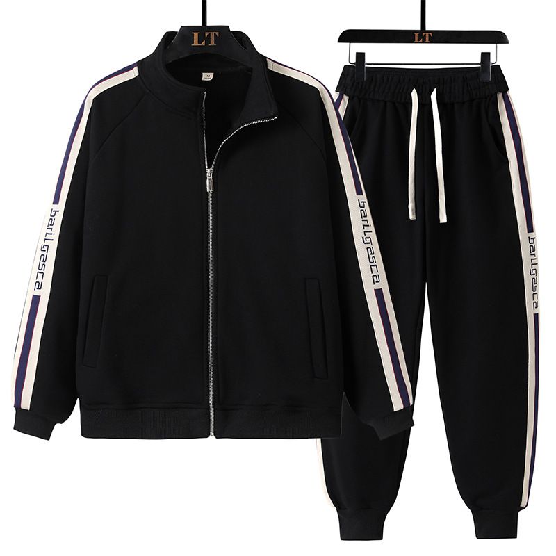Herrenbekleidung Jacke Herren Frühling und Herbst hübscher und vielseitiger Satz von hübschen Mode Lauf Sweatshirt lässig Sportanzug_voghion.com