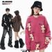 Men's Clothing New autumn and winter fun cartoon bear doll sweater letter jacquard round neck loose sweater trend_voghion.com