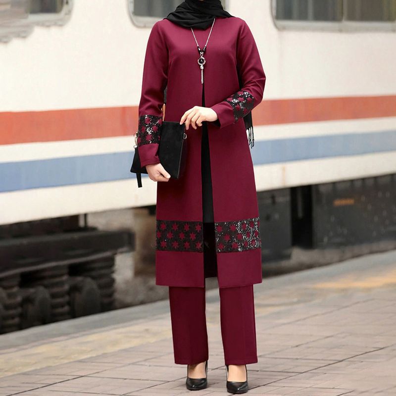 Women's clothing Arab Women's Middle East New Set Dubai Abaya Two-Piece Muslim Clothing Southeast Asian Outfit_voghion.com