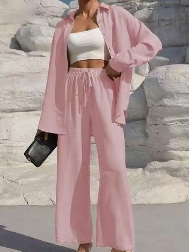 Damenbekleidung, modisch, Frühlingsstil, Temperament, Übergröße, langärmelige Strickjacke, zweiteiliger, lässiger, einfarbiger Anzug_voghion.com