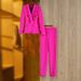 Women's Color Green Fruit Collar Long Sleeve Suit Top Harem Pants Two-piece Set Nanyou Quality Fashion Set_voghion.com