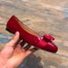 High Version Bowknot Single For Women 2025 New Style Feijia Genuine Leather Red Chunky Heel Shallow Mouth Round Toe_voghion.com