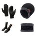 Winter Scarf Three-Piece Warm Knitted Wool Hat Touchscreen Non-Slip Gloves Set With Label_voghion.com