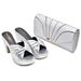 Spliced color high-heeled sandals and bag set banquet party design_voghion.com