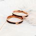 Fashionable And Simple Rose Gold Two-Stone Diamond-Inlaid Titanium Steel Ring For Couples_voghion.com