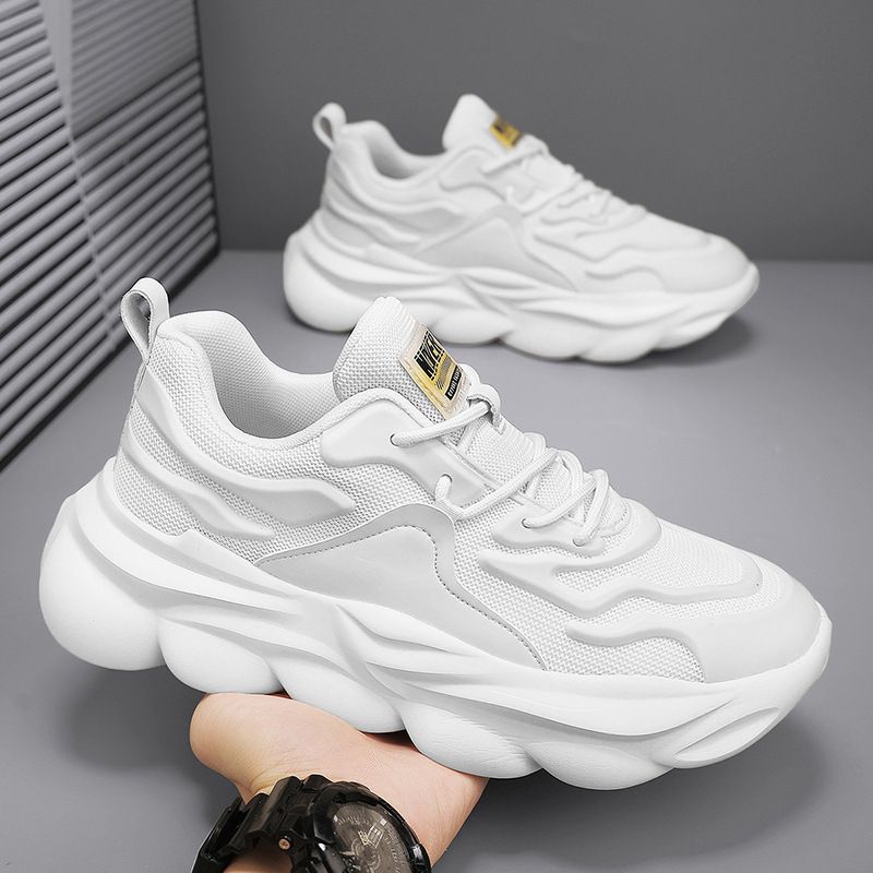 New casual black sports shoes for men running height daddy shoes_voghion.com