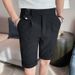 Summer new men's casual belt contrasting colors fashionable versatile Neapolitan style slim-fitting white shorts_voghion.com