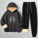 Felpa con cappuccio spessa autunnale, pantaloni con legatura alle gambe in pile di agnello in stile autunnale e invernale, set casual da uomo in due pezzi, taglia_voghion.com