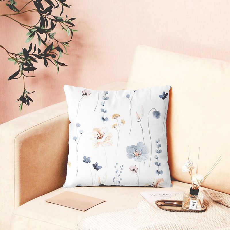 Rajat ylittävä erittäin pehmeä lyhyt pehmolelu kasvikukkapainatustyynyn vyötärötyynyn päällinen kodinsisustukseen sohvatyynyn päällinen_voghion.com