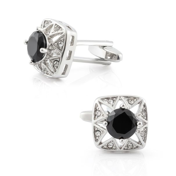 New High-end Inlaid Rhinestone Zircon Metal Cufflinks For Men's French Shirts Exuding A Gentlemanly Temperament_voghion.com