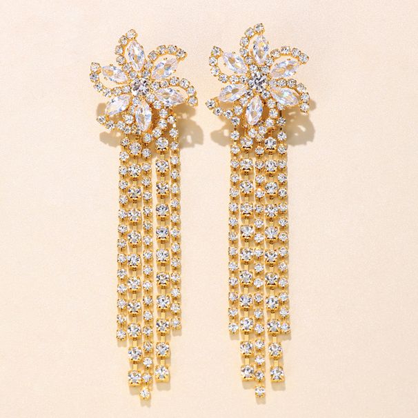 moda splendidi orecchini pendenti con nappe di strass retrò zircone personalità fiore orecchino orecchino_voghion.com