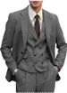Men's Slim Fit Herringbone Suit 3-Piece Set - Business Casual Blazer, Vest & Pants For Wedding, Party & Office_voghion.com