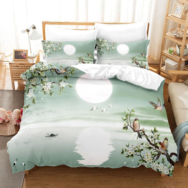 Polyester natural scenery digital printed bedding set of two or three pieces_voghion.com